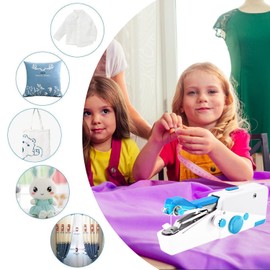 Zecurate Mini Sewing Machine For Beginners, Battery And Usb Operated Pocket Sewing Machines, Easy To Operate Portable Sewing Machine For Beginners (White)