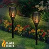 Exhart Garden Solar Lights, Set of 2 Flickering Flame Garden