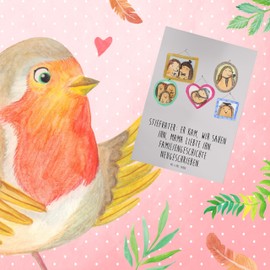 Mr. & Mrs. Panda Grußkarte Stiefvater Liebe - Geschenk, Familie & Verwandte, Familie, Stiefkinder, Glückwunschkarte, Ansichtskarten, Einladungskarte,