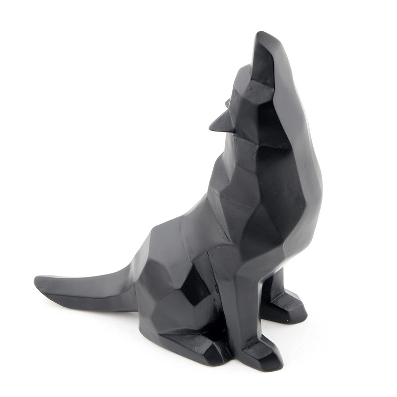 Wisifayardin Black Wolf Howling Wolf Figurine Statue for Home Decor
