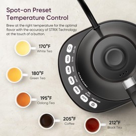 COSORI Electric Gooseneck Kettle with 5 Temperature Control Presets, Pour Over Kettle for Coffee & Tea, Hot Water Boiler, 100% Stainless Steel Inner Lid & Bottom, 1200W/0.8L