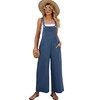 COZYPOIN Women's Cotton Bib Overalls Wide Leg Loose Fit Jumpsuit