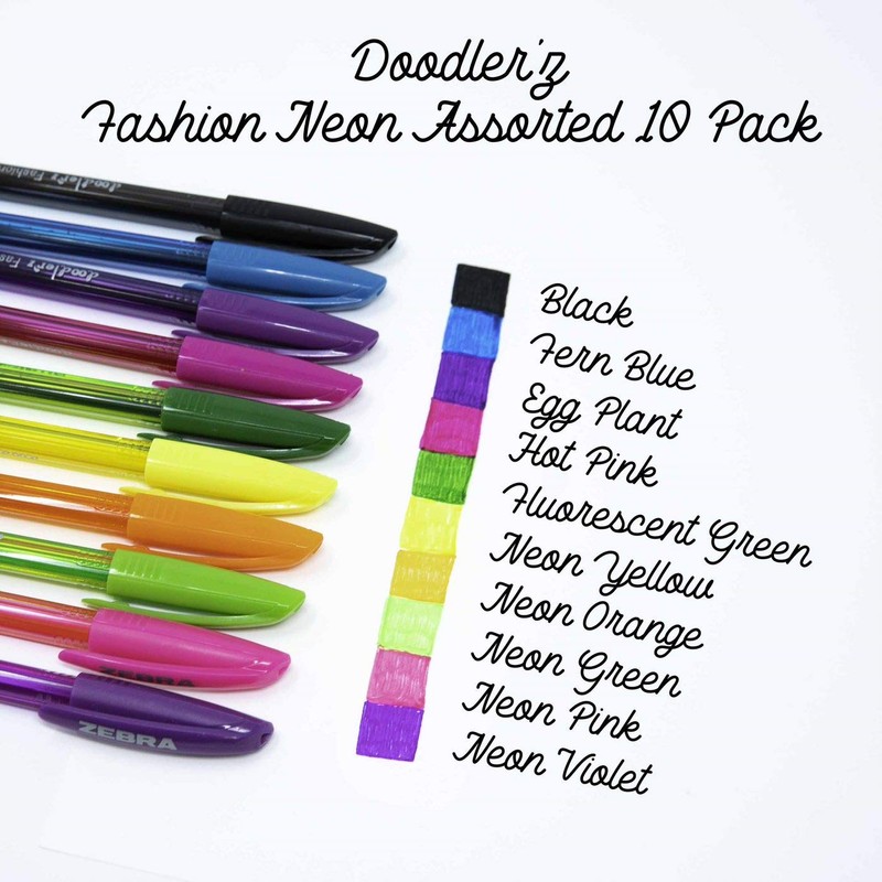 Zebra Pen Doodlerz Gel Stick Pen with Display Cup, Smooth