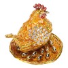 Golden Hen Figurine Trinket Boxes Handcraft Exquisite Small Jewelry Box