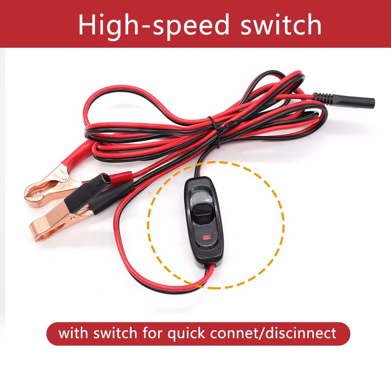 mxuteuk 8FT SAE 16AWG Wire Harness with On/Off Switch Gold