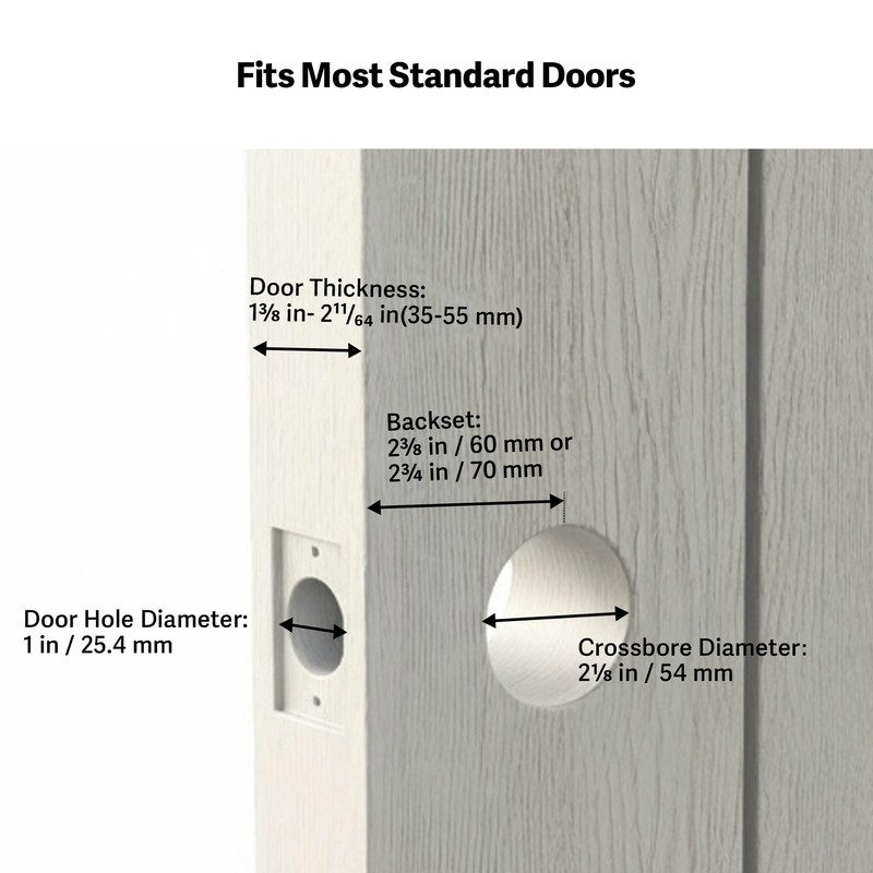 Lockin Entry Door Handle, Universal Door Lever for Front Door