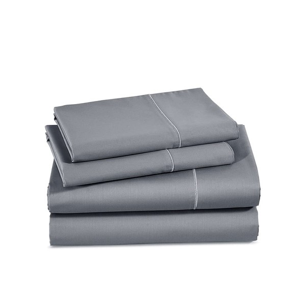 600 Thread Count 100% Cotton Sheet-Grey Flannel-Full Sheet Set-4 Piece