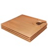 BambooMN 7.9" x 7.1" Bamboo Cocktail Appetizer Plates with Wine