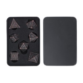 7Pcs Polyhedral Metal Dice Set RPG Dice with Storage Box Role Playing Games Great Gift for Teens Adults Family Friends Type 2