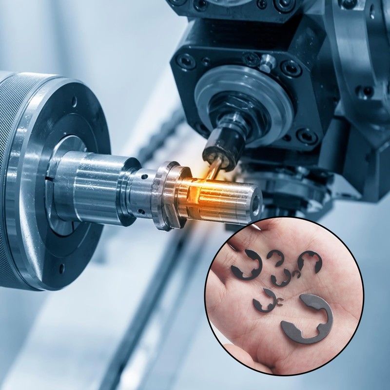 E-Clip Kit, 1000 Pcs E-Clip External Retaining Ring Clips for