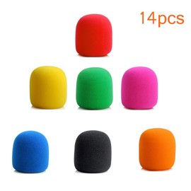 KROYWACHS 14pcs Handheld Stage Microphone Cover Windscreen Sponge Foam Mic Cover For Karaoke Microphone Windscreen Sponge Cover Mic Foam Cover Protective Cap