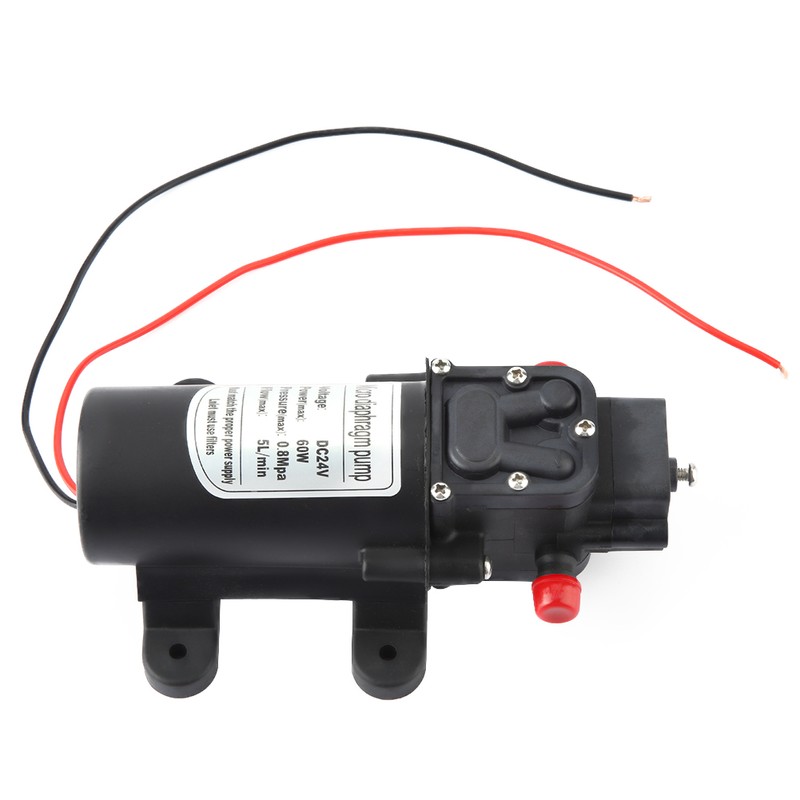 24V 60W Mini Electric Water Pump 5L/m Flow Micro Diaphragm