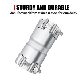Stainless Steel 2.5 to 2.5 Inch Exhaust Adapter, 2.5" ID Exhaust Reducer Connector Pipe with Clamp