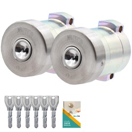 Miwa MCY-492 PR Cylinder Lock PA/PG Dimple Key Replacement Key 6 Keys Door Thickness 1.4 - 1.8 inches (36 - 45 mm) Silver (SF Color) Includes Replacement Instructions