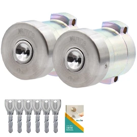 Miwa MCY-492 PR Cylinder Lock PA/PG Dimple Key Replacement Key 6 Keys Door Thickness 1.4 - 1.8 inches (36 - 45 mm) Silver (SF Color) Includes Replacement Instructions