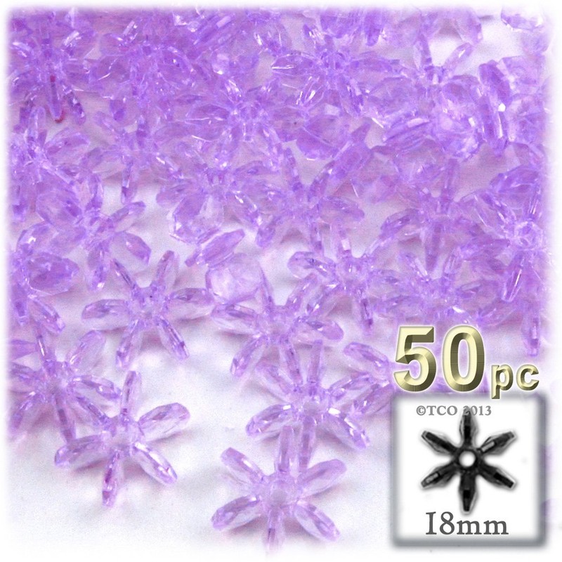 -50Pc Faceted Plastic Transparent Beads Starflake 18mm Dark Purple Beads