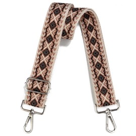 Crossbody Straps for Purses Silver Hardware Purse Strap Wide Shoulder Strap Adjustable Replacement,Retro Jacquard Embroidery for Shoulder Bags
