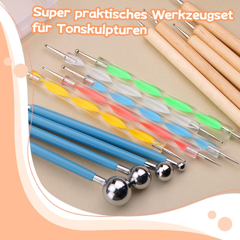 Bamru 14-Piece Dotting Tools Ball Pens with Box, Pen Dotting