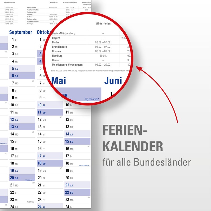 Yohmoe® XXL Wall Calendar 2026 Large (98 x 68 cm)