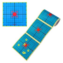 PISTEP Splatter Shooting Targets 6 Inch Reactive Paper Target Stickers 100 Self Adhesive Target Roll for BB Gun, Pellet Gun, Airsoft, Rifle Indoor and Outdoor Shooting Range