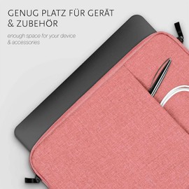 moex Case for MacBook Pro M3 (14 inch) - Laptop Bag with Compartment for Accessories, Notebook Sleeve Protective Case Minimalist with Zip, Laptop Sleeve Water Resistant, Pink