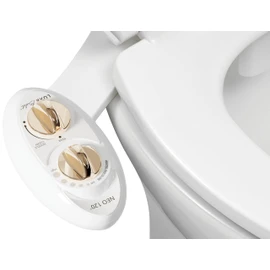 LUXE Bidet NEO 120 - Single Nozzle, Self-Cleaning, Non-Electric Bidet Attachment for Toilet Seat, Adjustable Water Pressure, Rear Wash (Gold)