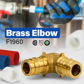 3/4 Inch 90 Degree Elbow Pex Fitting, 3/4" Expansion Pex-A Elbow Brass No Lead, for use with Pex-A Tubing (Pack of 5)