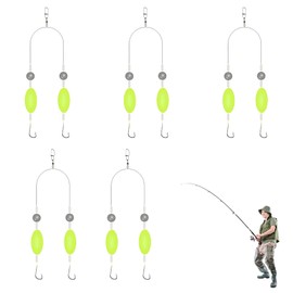 Double-Hook Reverse Bottom Rig,5-teiliges Doppelhaken-Reverse-Bottom-Rig,Angel Haken Karpfenangeln Haar-Rigs,Haken-beständiger Split-Haken, Anti-Tangle-Angelhaken,Angeln Köder für Anfänger,Größe 8