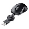 サンワサプライ ケーブル巻取り式マウス 光学式 超小型 3ボタン ブラック MA-MA6BK