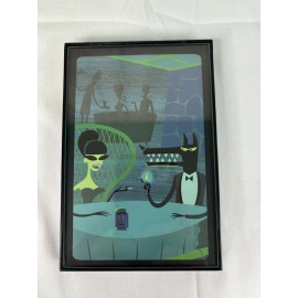 Shag Josh Agle Brunette Beauty in Peacock Chair Framed Art Card Pop Tiki Mug