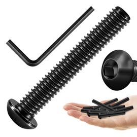 Mywish 5/16-18 x 2" 10Pcs Button Head Socket Cap Bolts Screws, 304 Stainless Steel 5/16 Bolts, Allen Drive Furniture Screws, Black Oxide & Hex Spanner