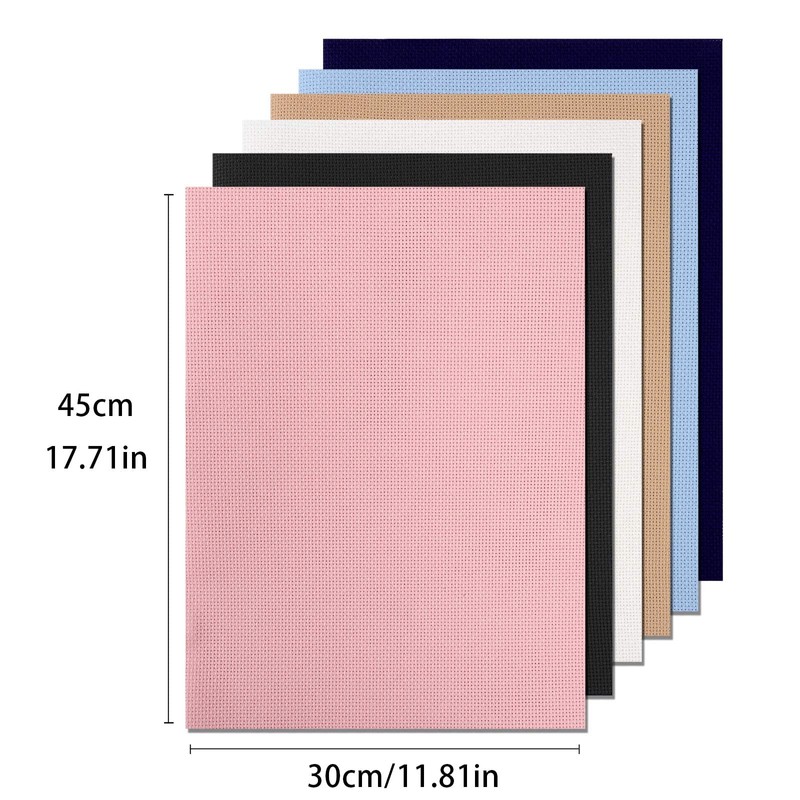 Gukasxi 6 Pieces Aida Fabric 14 Count Cross Stitch Fabric