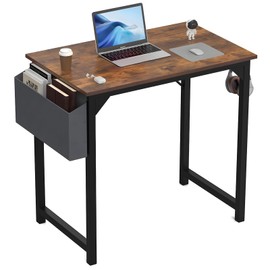 OLIXIS 32 Inch Computer Desk Writing Study Work Table with Storage Bag, Headphone Hooks for Home Office