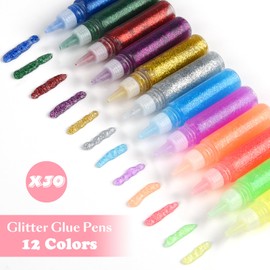 Small Glitter Guel Pens Bulk Mini Guel Sticks Set Glitter Glue Gel Pens 6ml Colorful Art Craft Glitter Pens for Christmas Graduation Wedding Party Art Projects (12, 12 Colors)