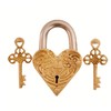 Purpledip Brass Padlock: Golden Heart (11001)