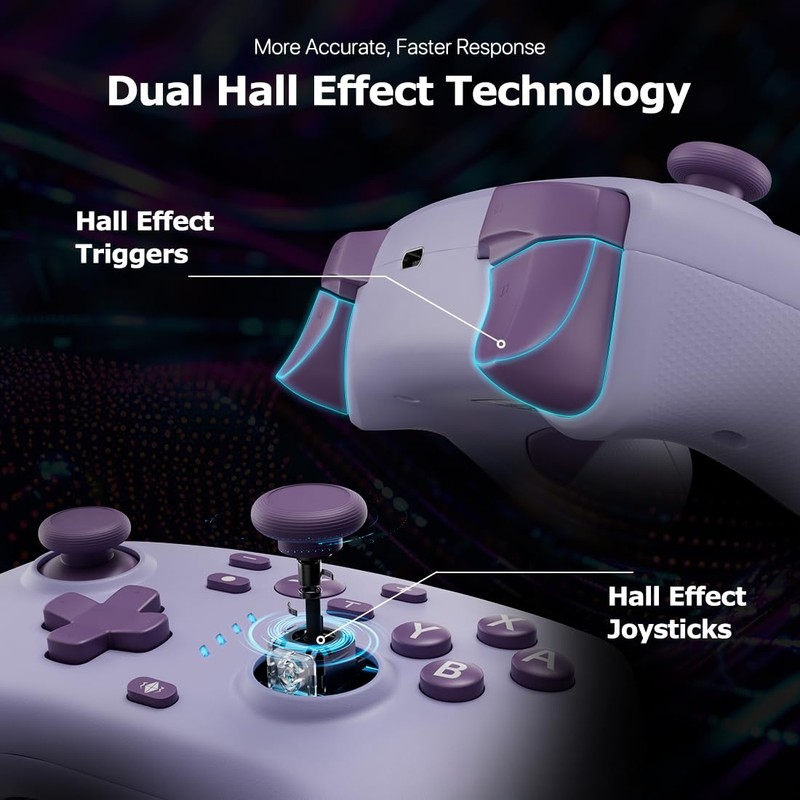 Wireless Switch Controller for Switch/Switch 2/Lite/OLED/PC Controller, Purple Switch Controller