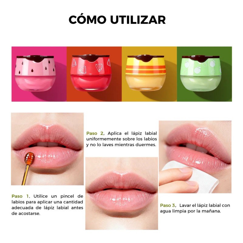 4 Pcs Bee Lip Balm Lip Mask Honey Pot,hidratante Y