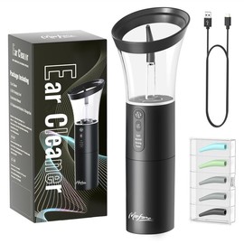 Morfone Electric Ear Wax Remover – One-Hand Operation, 270° Spray Rinse, 4 Modes, IPX6 Waterproof, 5 Nozzles, Safe Ear Cleaner for Adults & Children - Color: white