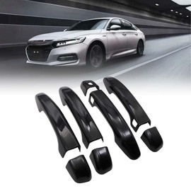 GXARTS - Cubierta para manija de puerta exterior de color negro brillante compatible con Honda Accord 2018 2019 2020 2021 2022 - Protector de manija de puerta negro compatible con Honda Accord 10th