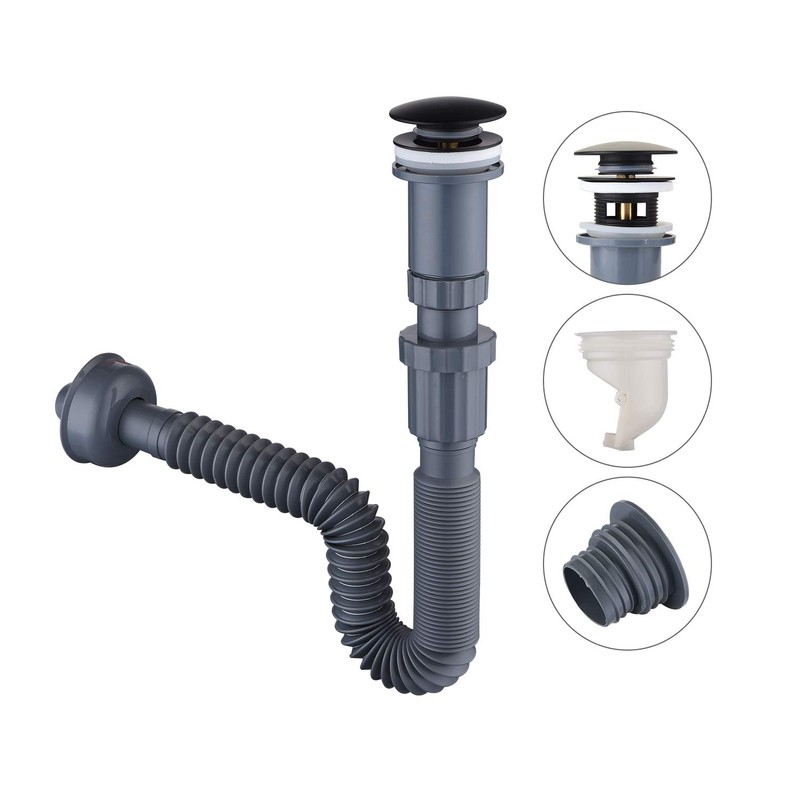Miraga Bathroom Sink Stopper Vertical Straight Bottle Trap Complete Set
