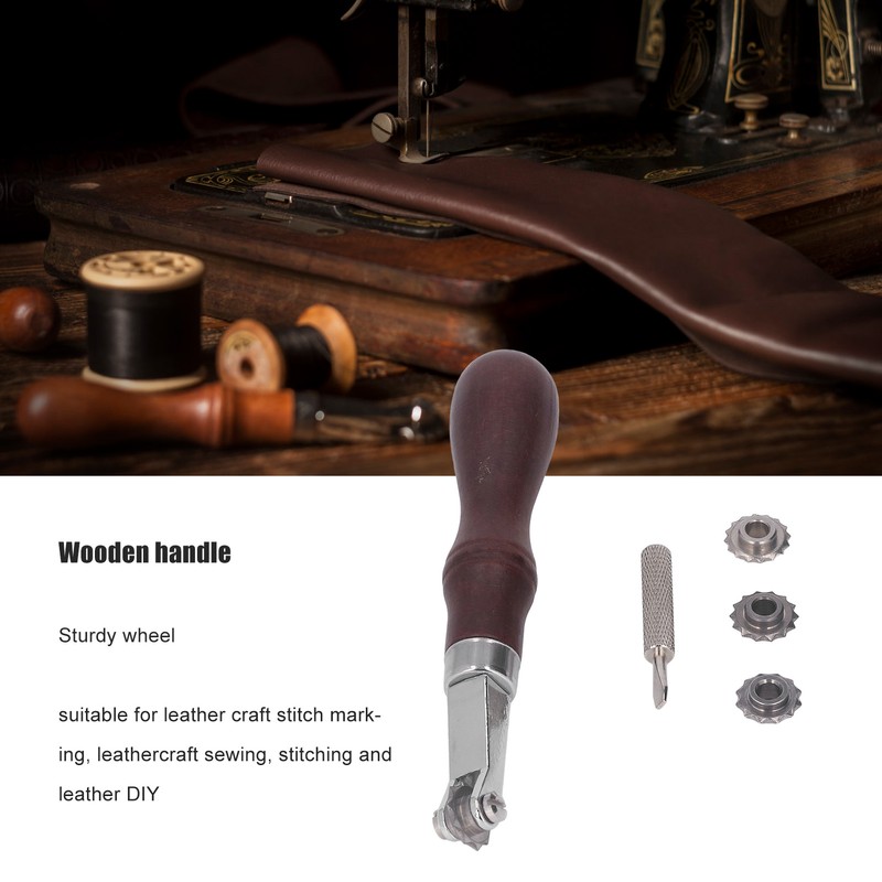 Leathercraft Spacer Set High Carbon Steel Wooden Handle Portable Durable