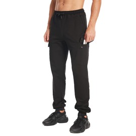 Tall MobPlace 34/36 Inseam Sweatpants for Tall Men Extra Long Joggers Workout Pants with Zipper Pockets Black