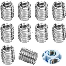 Pack of 10 M10 to M8 Stainless Steel Threaded Insert, Screw Nuts Insert Nut Insert Nut for Furniture Projects Repair M8 x 1.25 and Male Thread M10 x 1.5 Nuts