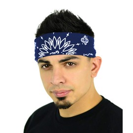 Mato & Hash Large Bandanas 27 x 27 | Versatile Biker Rags | Classic Paisley Bandana Pattern - 3PK Navy CA4200