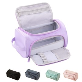 Large Capacity Pencil Case, Big Storage Pouch Marker Pen Case Travel Simple Stationery Bag School College Office Organizer for Adults Teens Girls Kids (Purple)