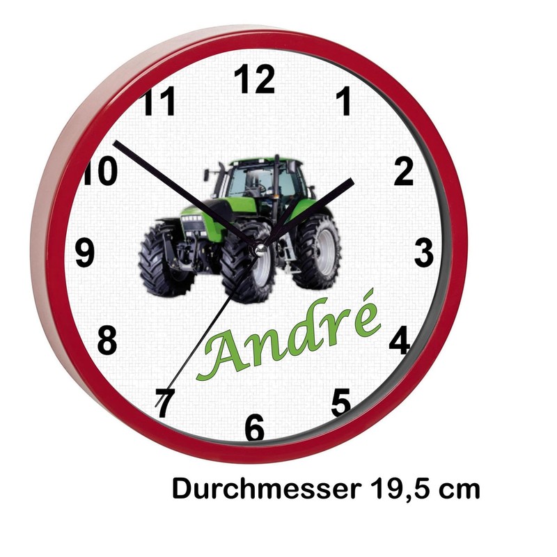 CreaDesign, WU-32-1104 Tractor Wall Clock for Children's Room, Silent Movement