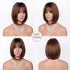 VIIYEESS Brown Bob Wigs for Women Mixed Brown Straight Layered