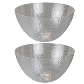 eMKay® Pack of 2 Large 4.5L Reusable Plastic Salad Bowls – Clear Hard Plastic Serving Bowls with Dimple Effect – BPA-Free Mixing & Snack Bowls for Parties BBQs Picnics Indoor Outdoor Use