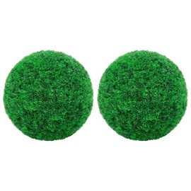 ZJMTOCYU Artificial Boxwood Balls, Lush Green Decorative Orbs for Indoor and Outdoor Use, 2 pcs 13.8 Inch