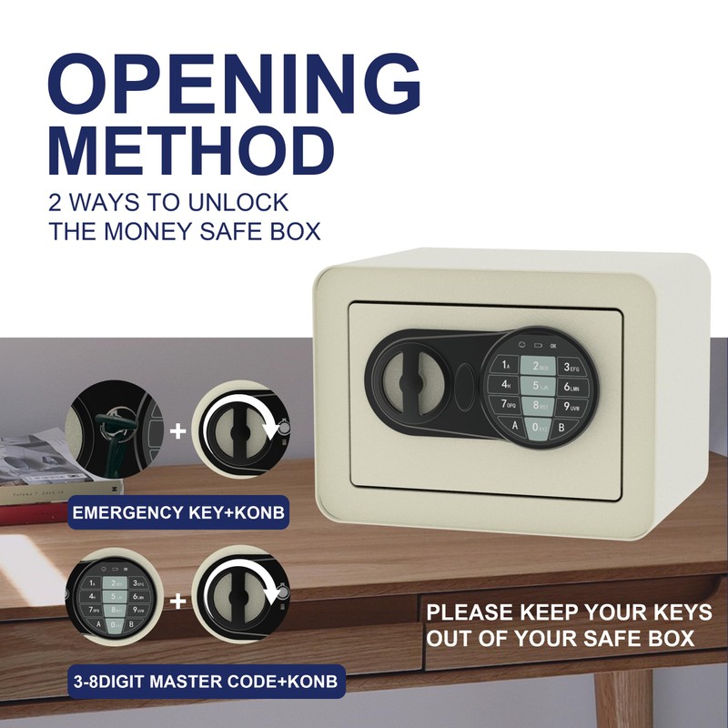 OUSURO Small Safe Box - Home Safe for Money Jewelry